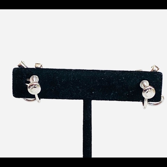 Earrings Sorrento Sterling Silver Screw Back Earrings Vintage Glass Crystals - Picture 6 of 9